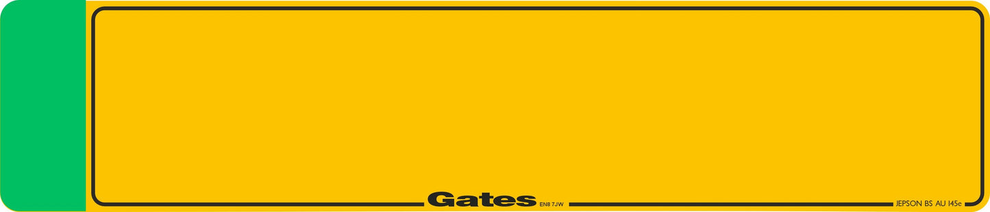 Car acrylic standard oblong: 520 x 111mm with Green Flash (pre-printed)