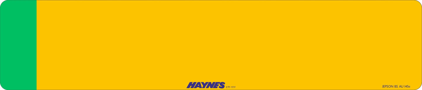 Car acrylic standard oblong: 520 x 111mm with Green Flash (pre-printed)