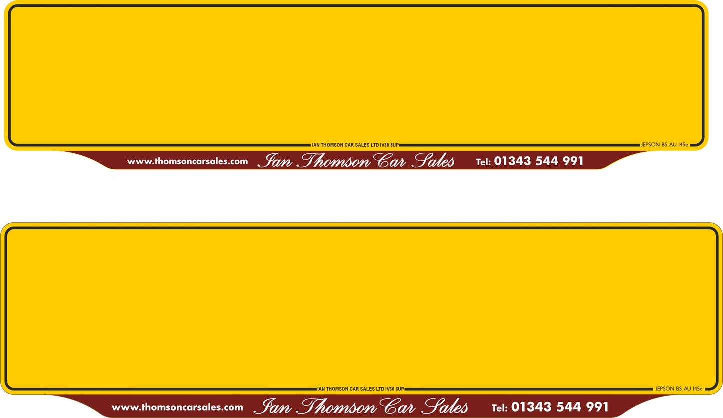 Oversize Car Lipped Acrylic: 533 x 144mm (pre-printed)