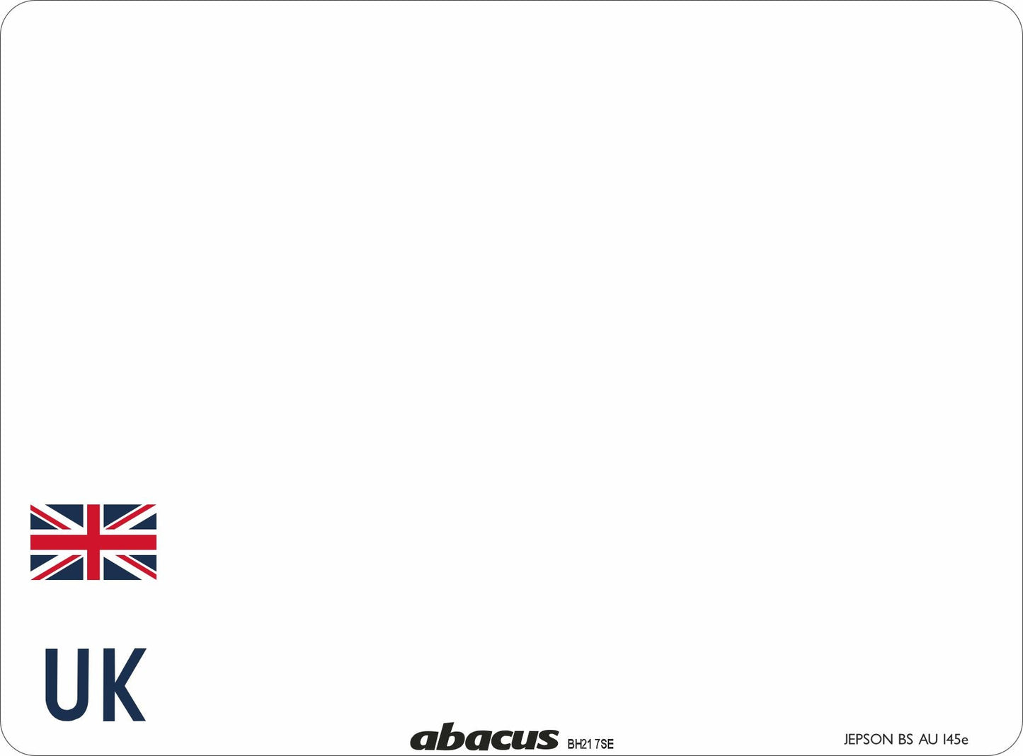 Car acrylic standard oblong: 520 x 111mm with UK Identifier (pre-printed)