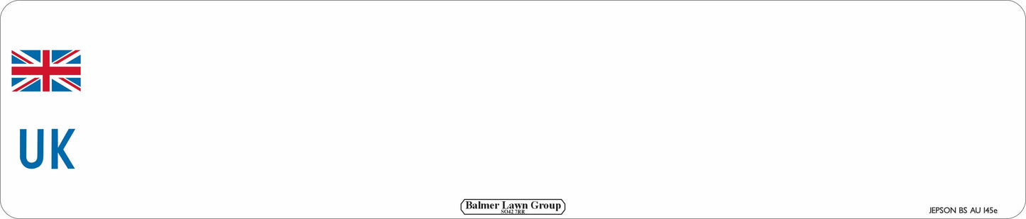 Car acrylic standard oblong: 520 x 111mm with UK Identifier (pre-printed)