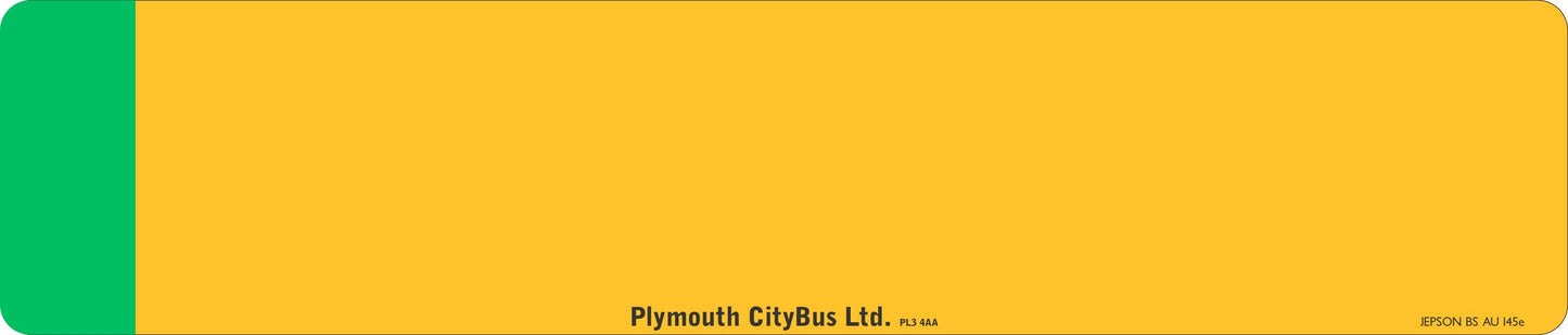 Car acrylic standard oblong: 520 x 111mm with Green Flash (pre-printed)