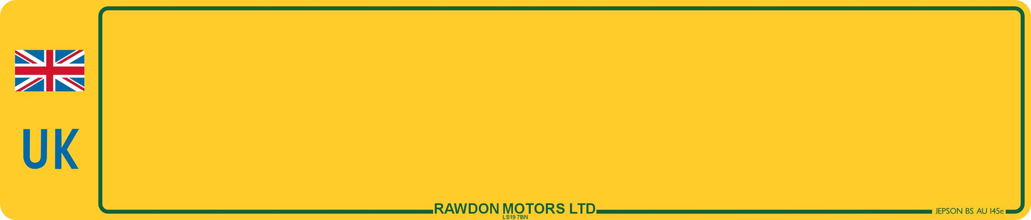 Car acrylic standard oblong: 520 x 111mm with UK Identifier (pre-printed)
