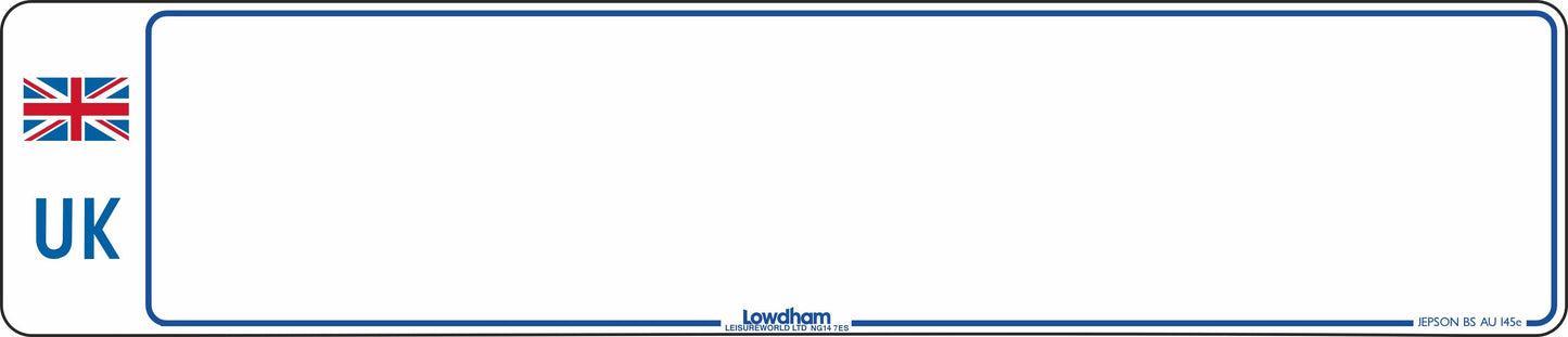 Car acrylic standard oblong: 520 x 111mm with UK Identifier (pre-printed)