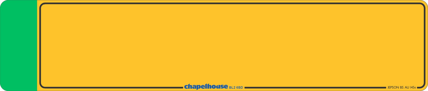 Car acrylic standard oblong: 520 x 111mm with Green Flash (pre-printed)