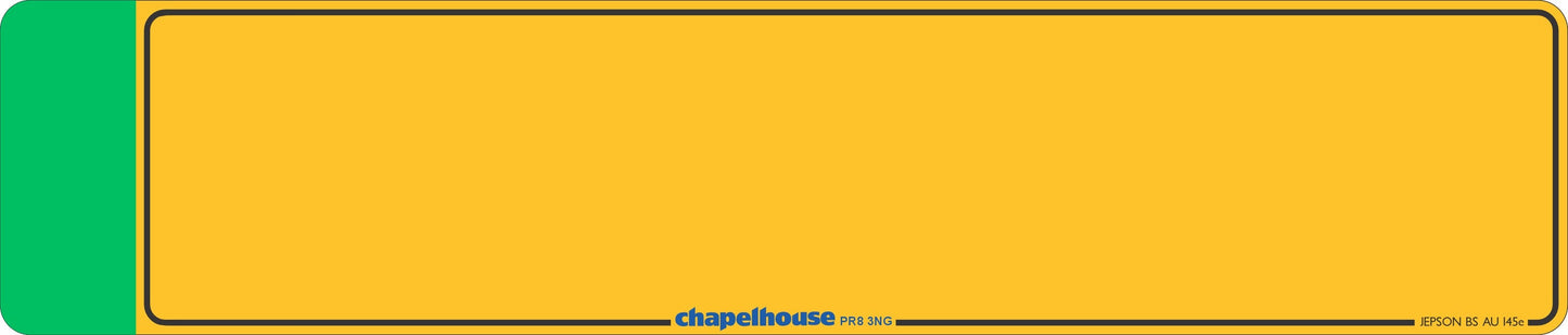 Car acrylic standard oblong: 520 x 111mm with Green Flash (pre-printed)