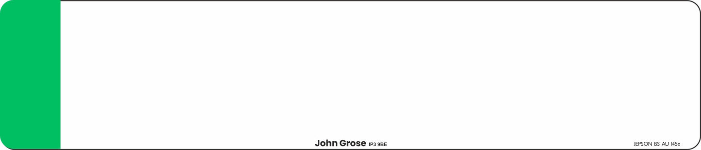 Car acrylic standard oblong: 520 x 111mm (pre-printed)