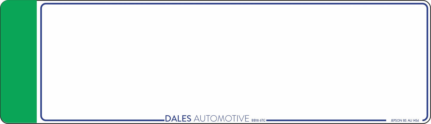 Oversize Car Acrylic: 533 x 152mm with Green Flash (pre-printed)