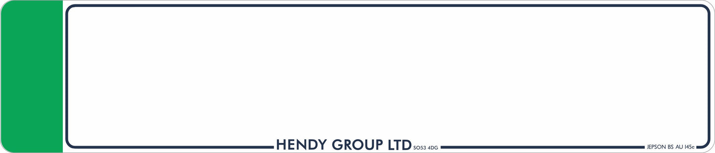 Car acrylic standard oblong: 520 x 111mm with Green Flash (pre-printed)