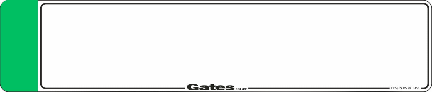 Car acrylic standard oblong: 520 x 111mm with Green Flash (pre-printed)