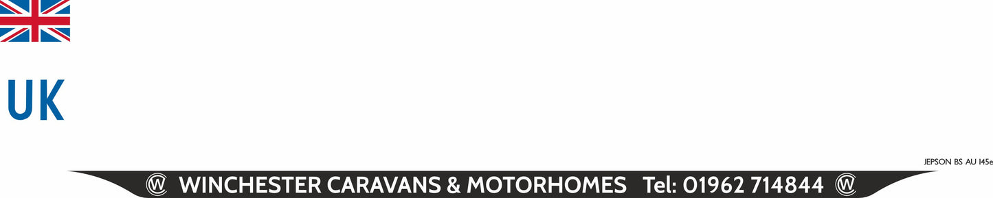 Car acrylic full wet lipped oblong: 520 x 125mm with UK Identifier (pre-printed)