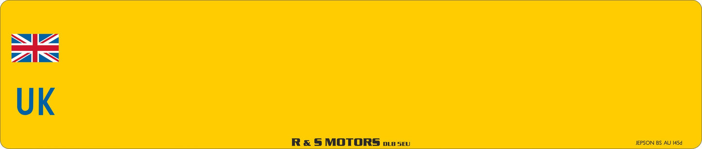 Car acrylic standard oblong: 520 x 111mm with UK Identifier (pre-printed)