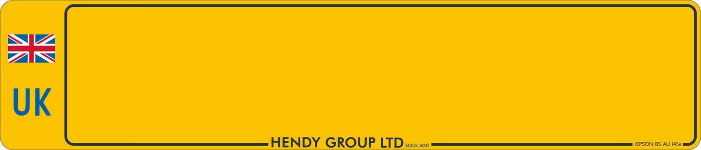 Car acrylic standard oblong: 520 x 111mm with UK Identifier (pre-printed)