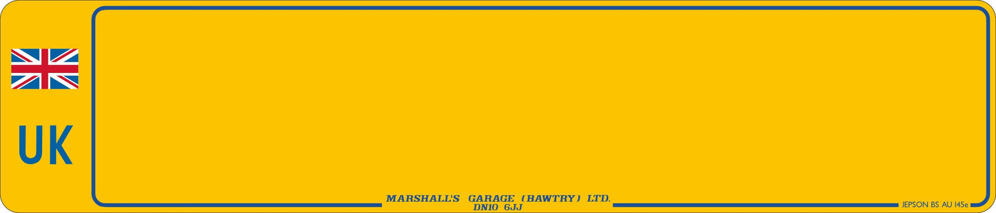 Car acrylic standard oblong: 520 x 111mm with UK Identifier (pre-printed)