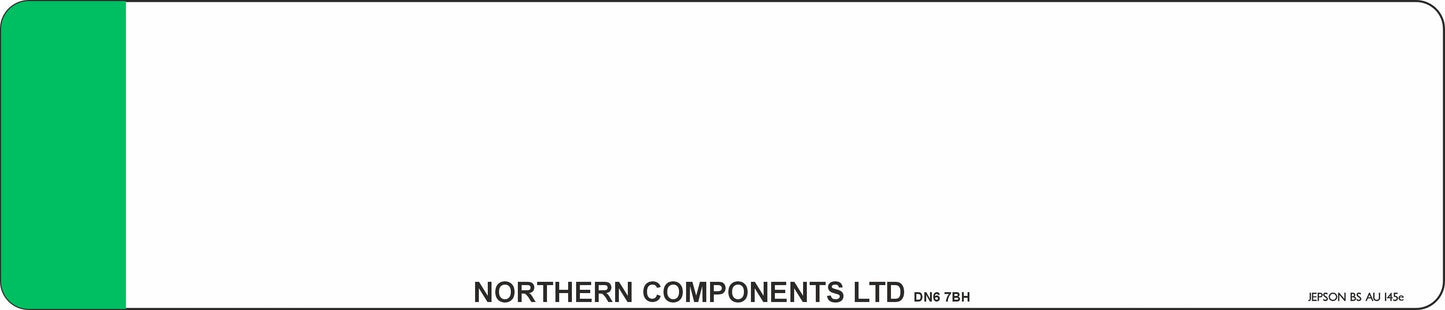 Car acrylic standard oblong: 520 x 111mm with Green Flash (pre-printed)