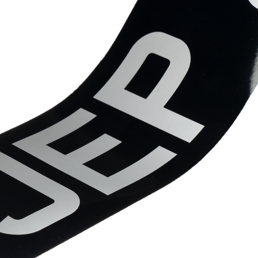 Self-adhesive: black oblong with silver 3 1/8" digits