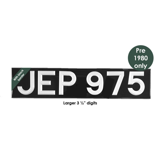 Oblong 20 1/2 x 4 1/2" with 3 1/2" white peak digits and black bevel