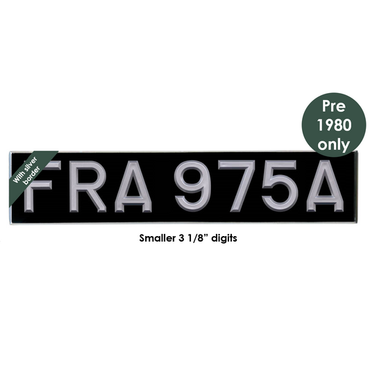 Oblong 20 1/2 x 4 1/2" with 3 1/8" silver peak digits and silver bevel