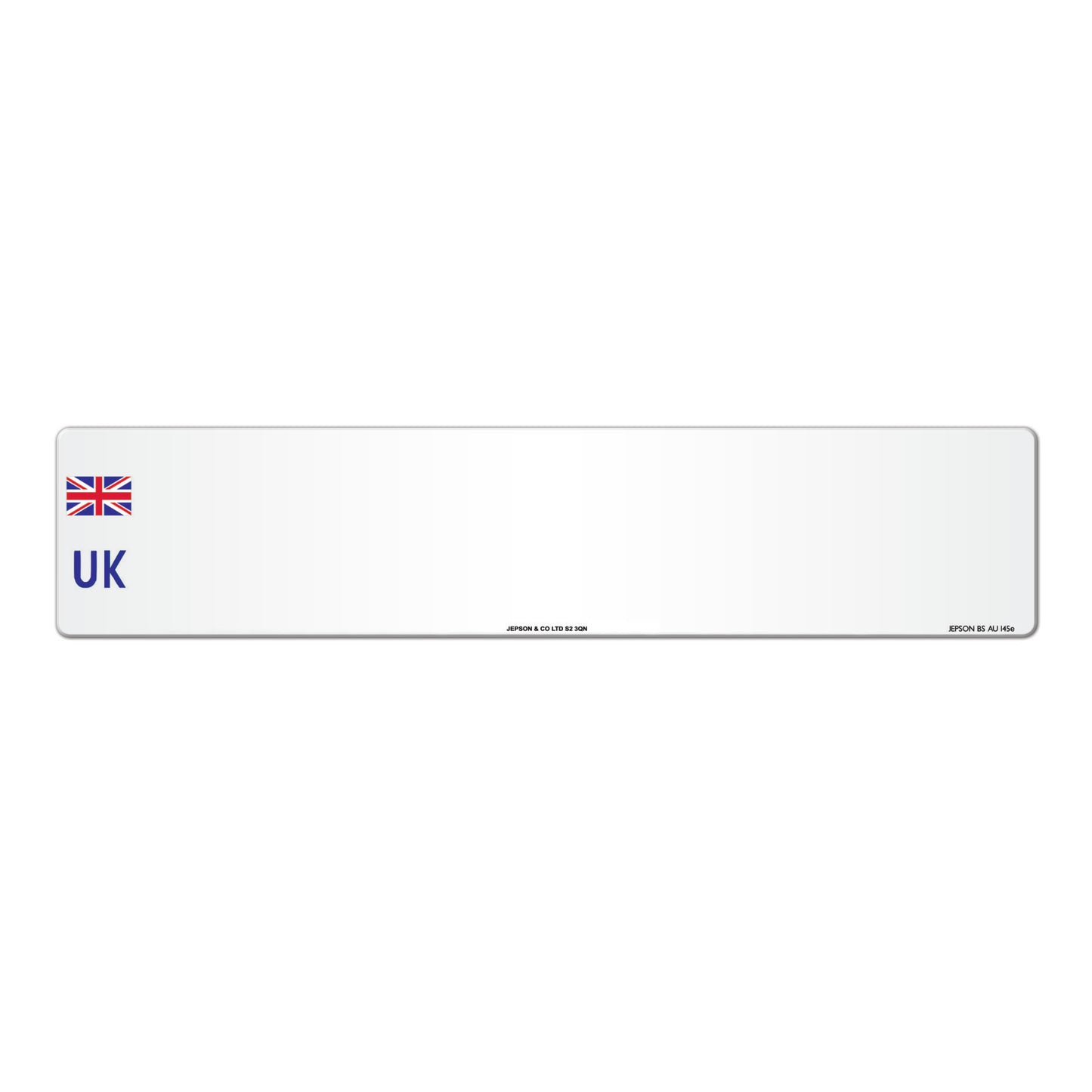 Car acrylic standard oblong: 520 x 111mm with UK Identifier (pre-printed)