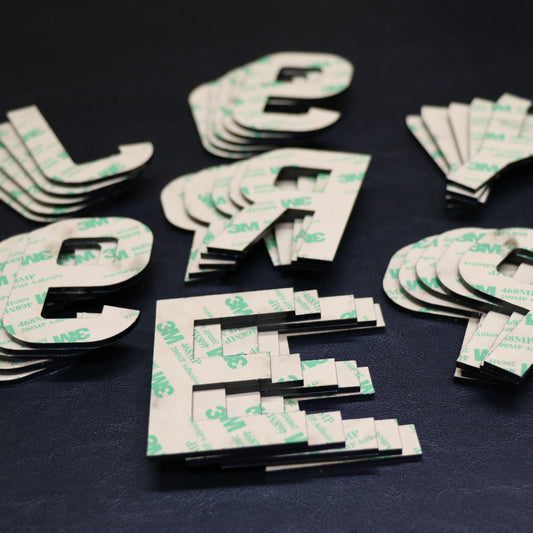 Black 3D Premium Car Digits (Packed in 5s)