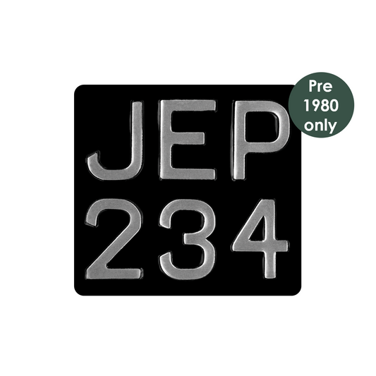 Embossed 7-digit standard square 7 x 6 1/2" with 2 1/2" digits