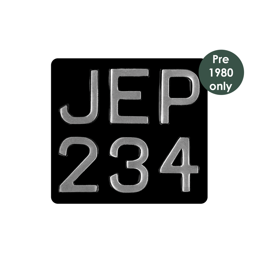 Embossed 7-digit standard square 7 x 6 1/2" with 2 1/2" digits