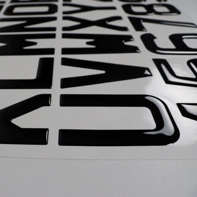 Black Gel Premium Car Digits (Packed in 10s)