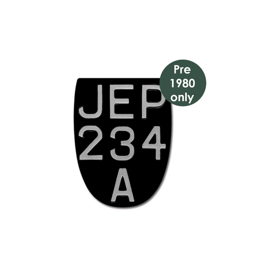 Embossed 3-line motorcycle 7 1/4 x 9 1/2" plate with 2 1/2" digits