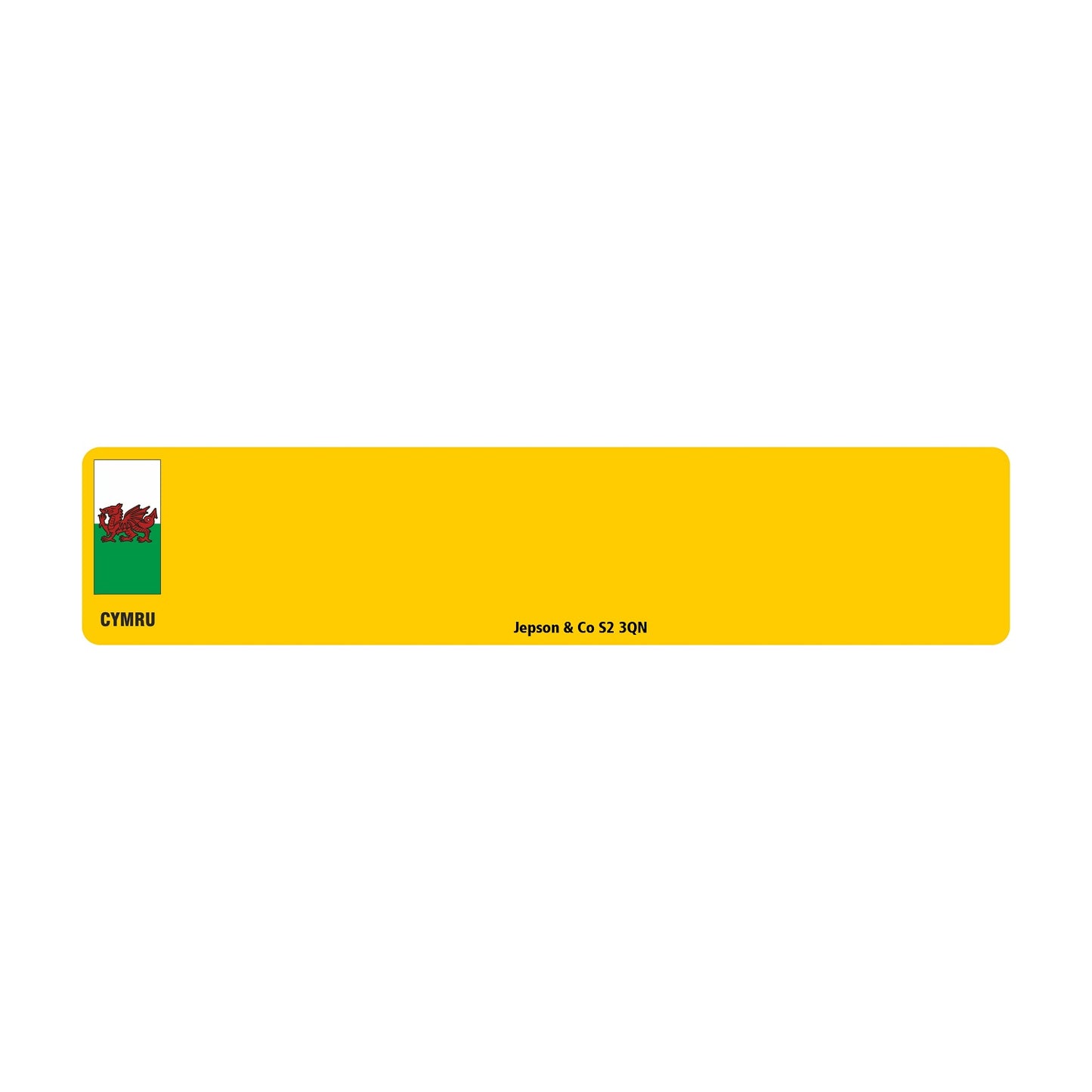 Car standard oblong Nikkalite™ yellow reflective: 520 x 111mm with CYM flag