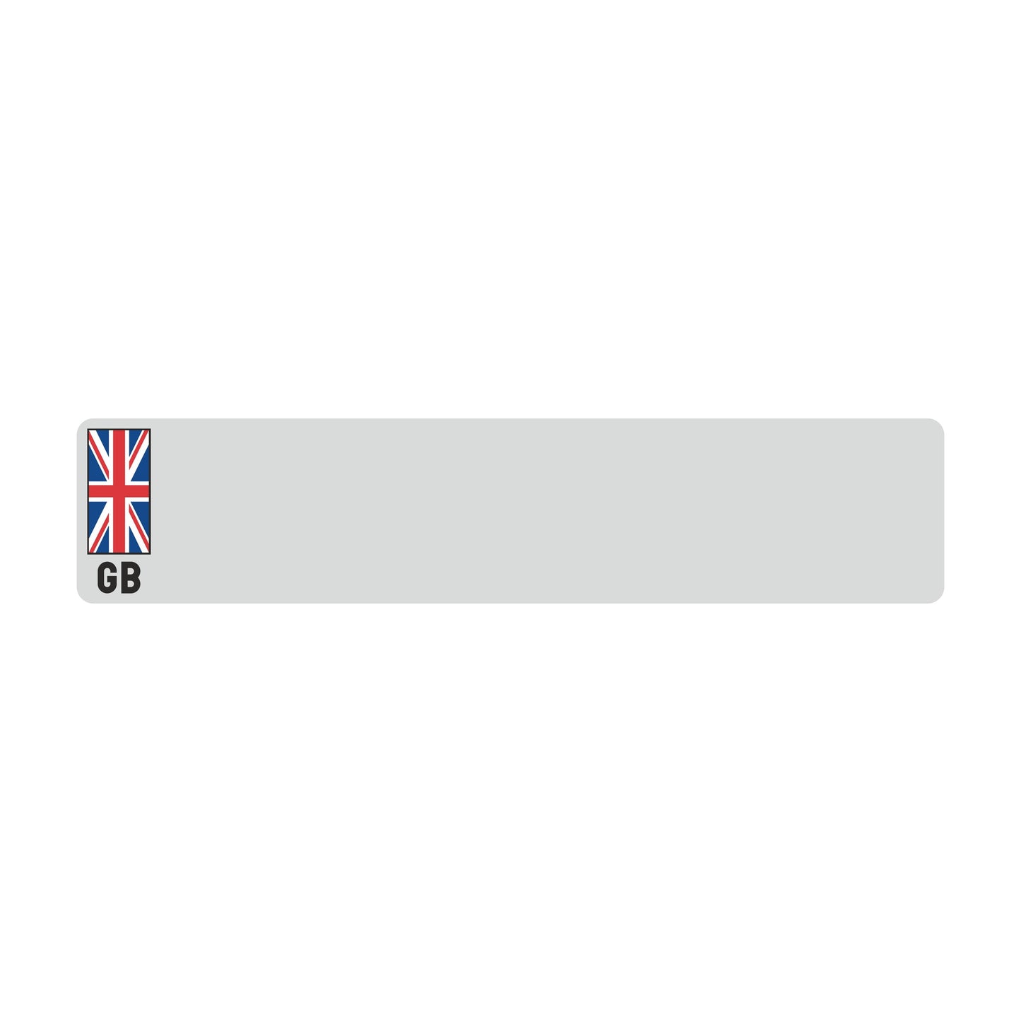 Car standard oblong Nikkalite™ white reflective: 520 x 111mm with UJ flag