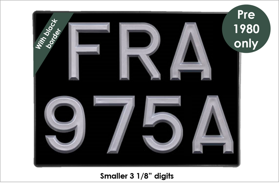 Square 11 3/4 x 8 3/4" with 3 1/8" silver peak digits and black bevel