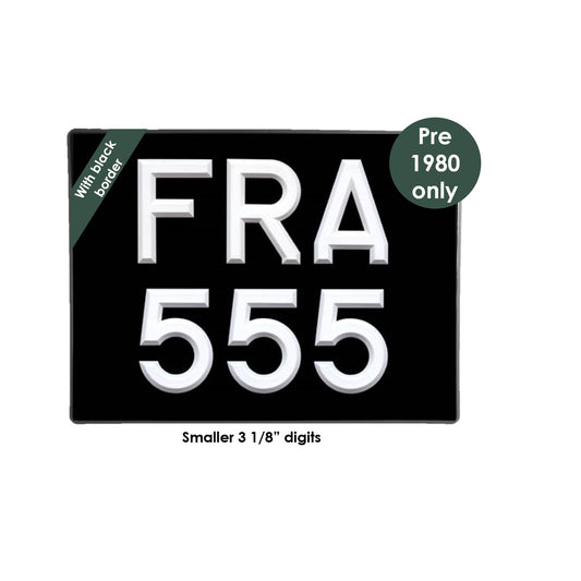 Square 11 3/4 x 8 3/4" with 3 1/8" white peak digits and black bevel