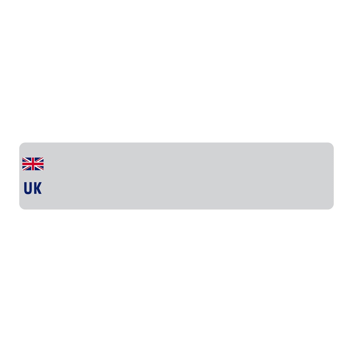 Car standard oblong Nikkalite™ white reflective: 520 x 111mm with UK Identifier