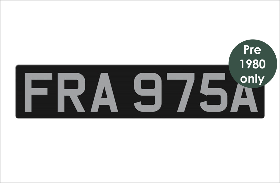 Smooth acrylic black oblong with silver 3 1/8" digits