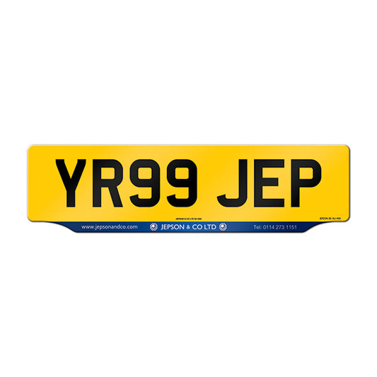 Made-up car lipped oblong rear plate: 533 x 144mm