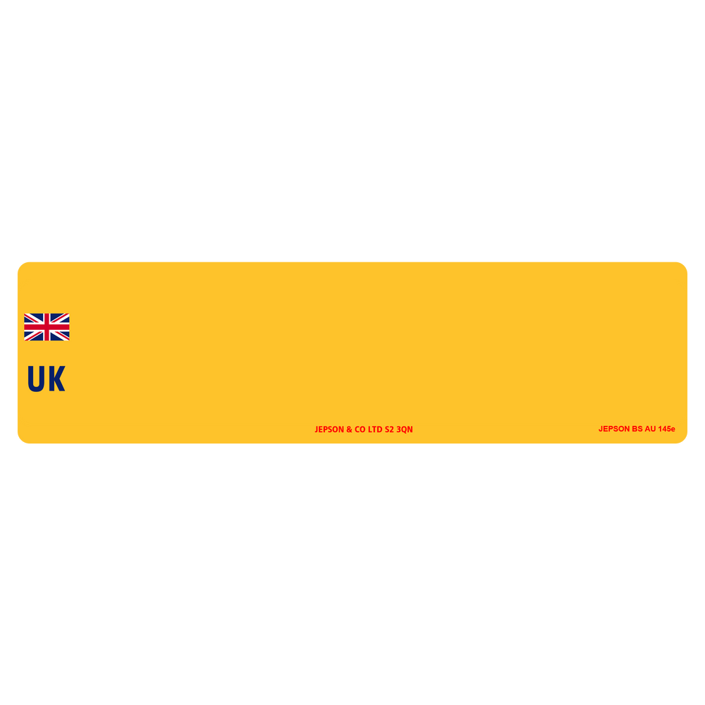 Oversize Car Nikkalite™ Yellow Reflective: 533 x 152mm With UK Identifier (pre-printed)