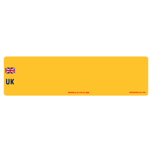 Oversize Car Nikkalite™ Yellow Reflective: 533 x 152mm With UK Identifier (pre-printed)