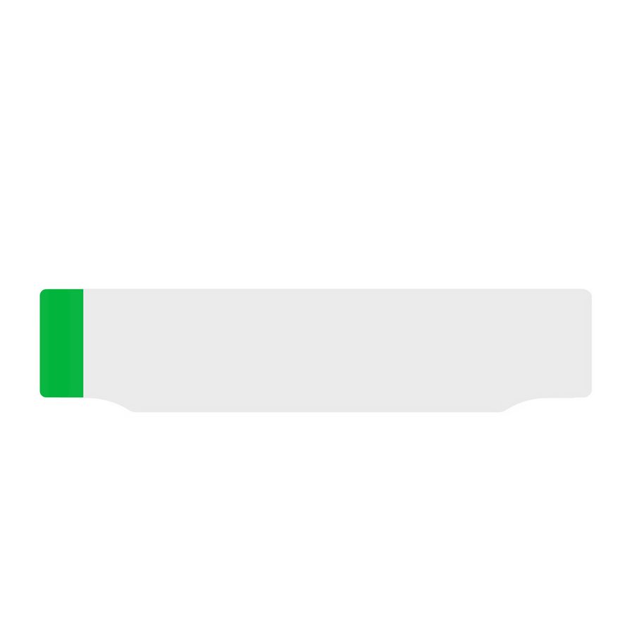 Car lipped oblong Nikkalite™ white reflective: 520 x 125mm with green flash