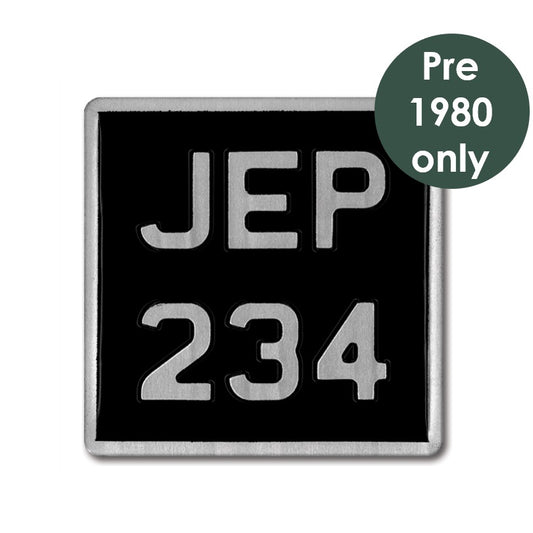 Embossed 6 1/2 x 6 1/2" plate with 6 digits (1 3/4" digits)