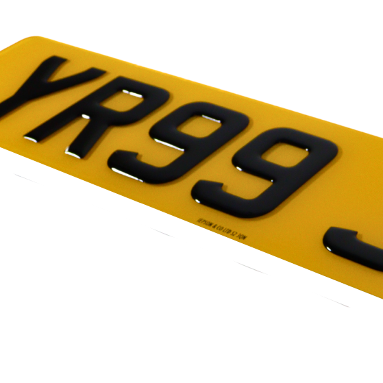 Made-up car 'short' 6 digit oblong rear plate: 406 x 111mm with gel digits