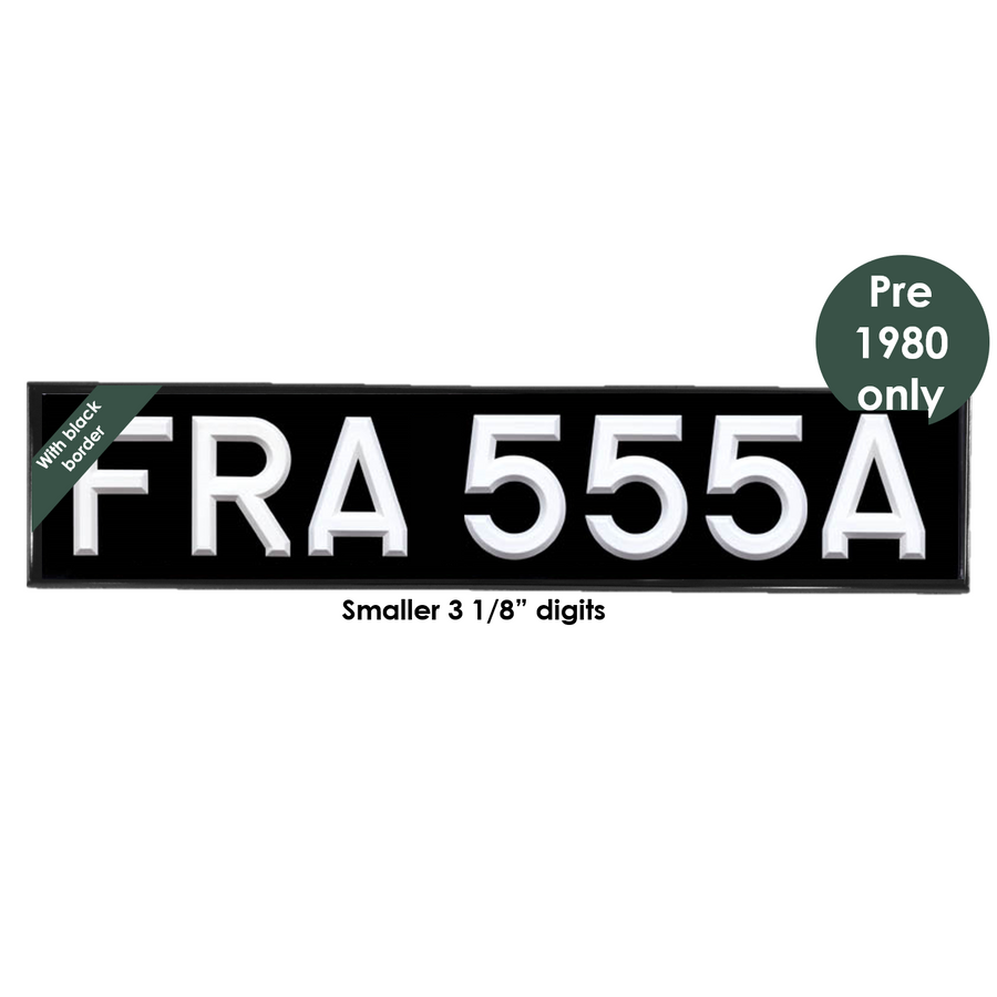 Oblong 20 1/2 x 4 1/2" with 3 1/8" white peak digits and black bevel