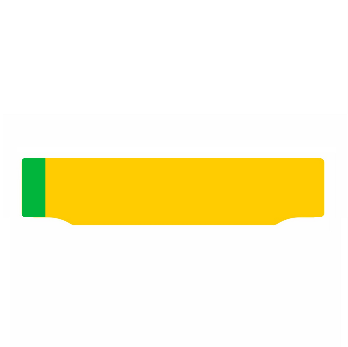 Car lipped oblong Nikkalite™ yellow reflective: 520 x 125mm with green flash