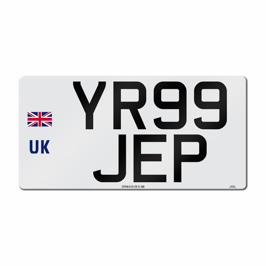 Made-up import front plate: 330 x 178mm with UK Identifier