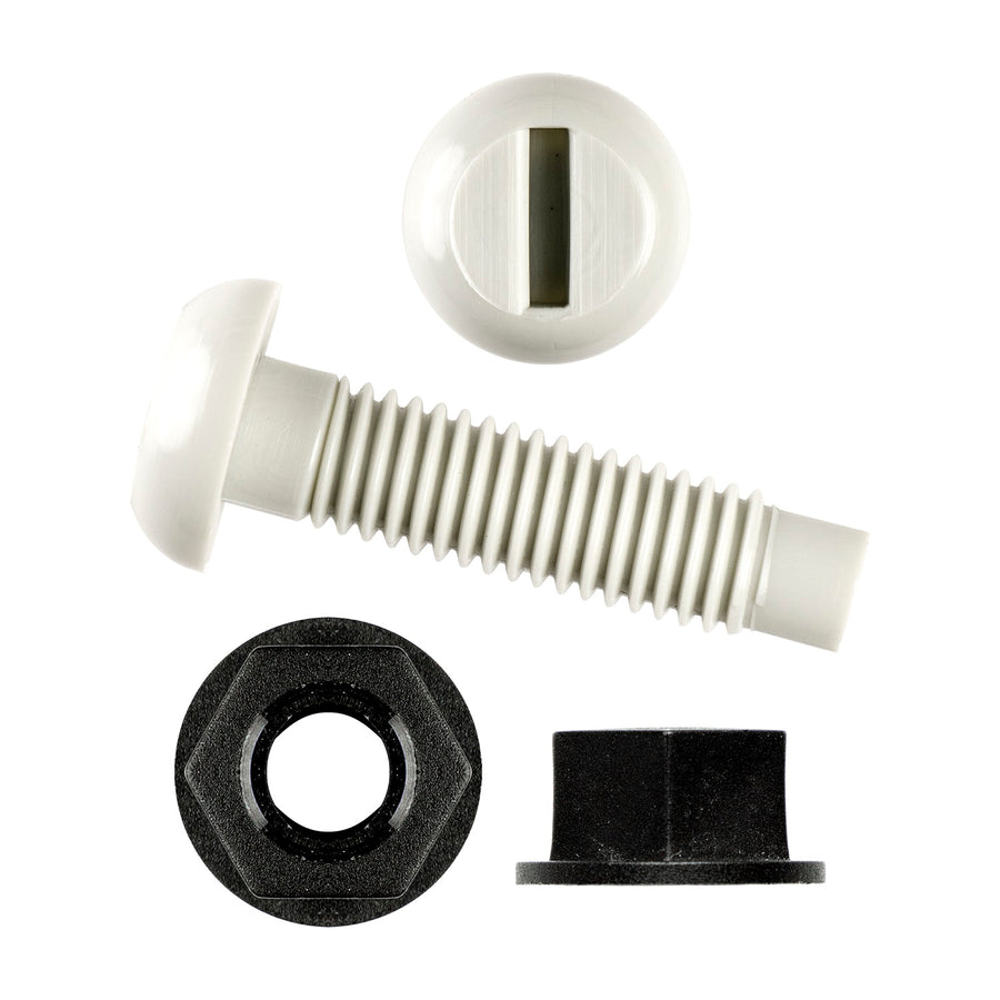 Long 1" nuts and bolts (pack of 100) - White