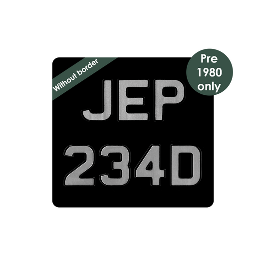 Embossed 7 x 6 1/2" plate with 1 3/4" digits