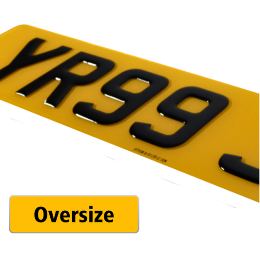 Made-up oversize car rear plate: 533 x 152mm with gel digits