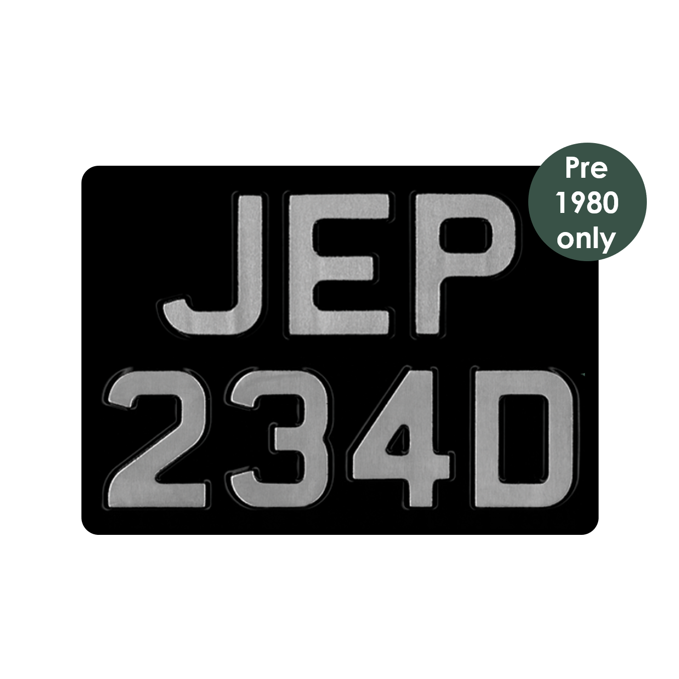 Embossed 7 x 5" plate (1 3/4" digits)