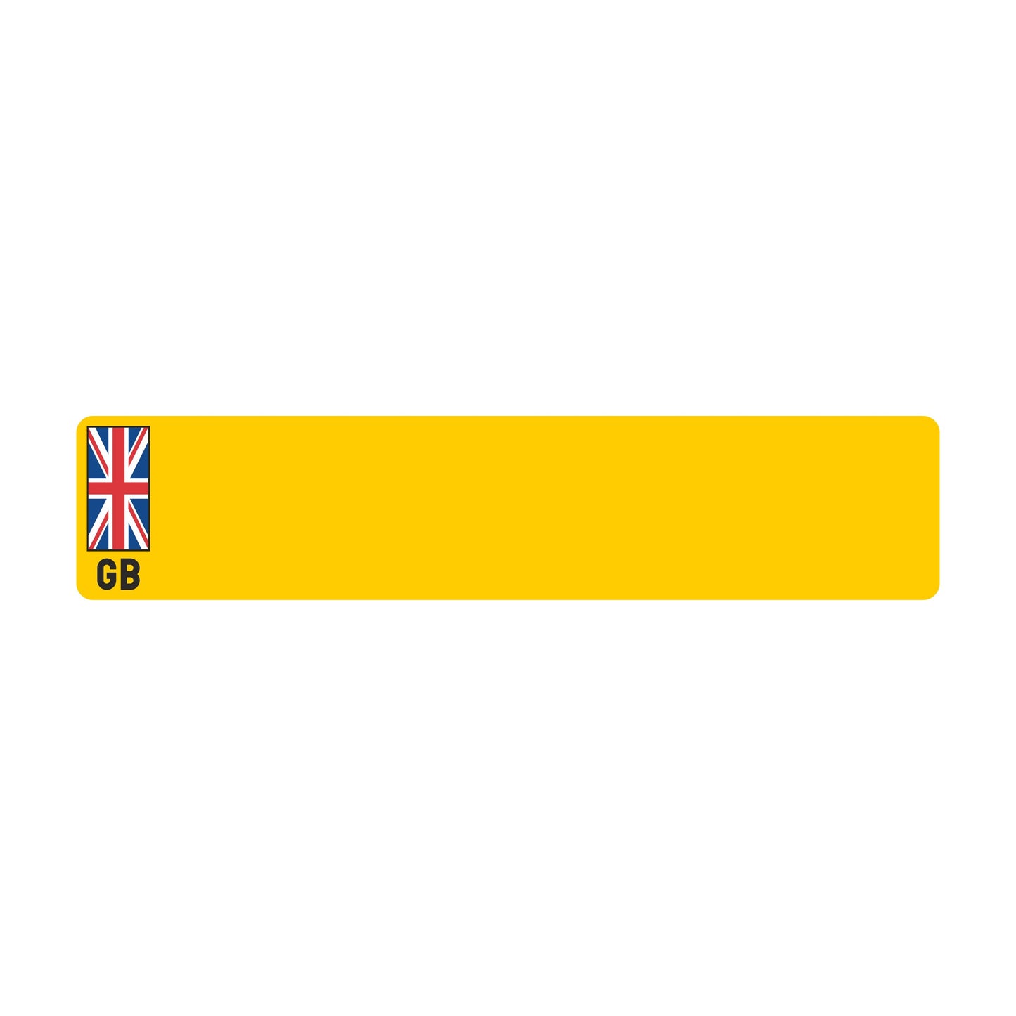 Car standard oblong Nikkalite™ yellow reflective: 520 x 111mm with UJ flag