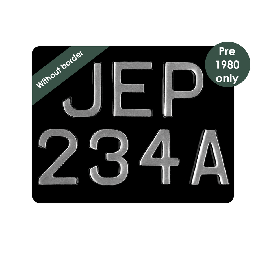 Embossed 9 x 7" with 2 1/2" digits (up to 7 digits)