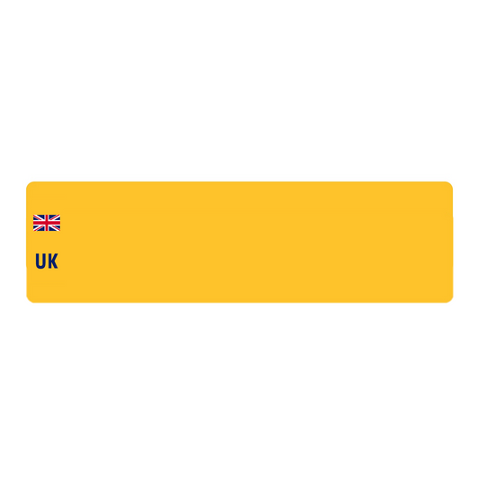 Oversize Car Nikkalite™ yellow reflective: 533 x 152mm with UK identifier